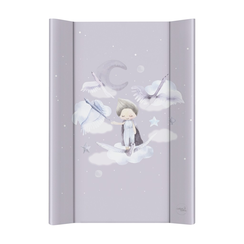 CEBA BABY Podložka prebaľovacia 2-hranná s pevnou doskou (50x70) Basic Wild Swans